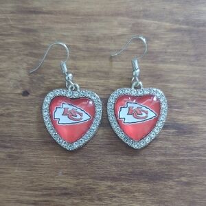 Heart-Shaped Kansas City Chiefs Earrings